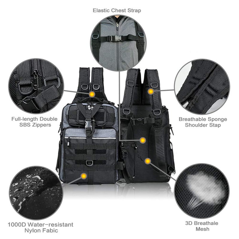 BLISSWILL Fishing Backpack Outdoor Tackle Bag Large Tackle Bag Water-Resistant Backpack with Rod Holder Shoulder Backpack Fishing Gifts for men - Image 5